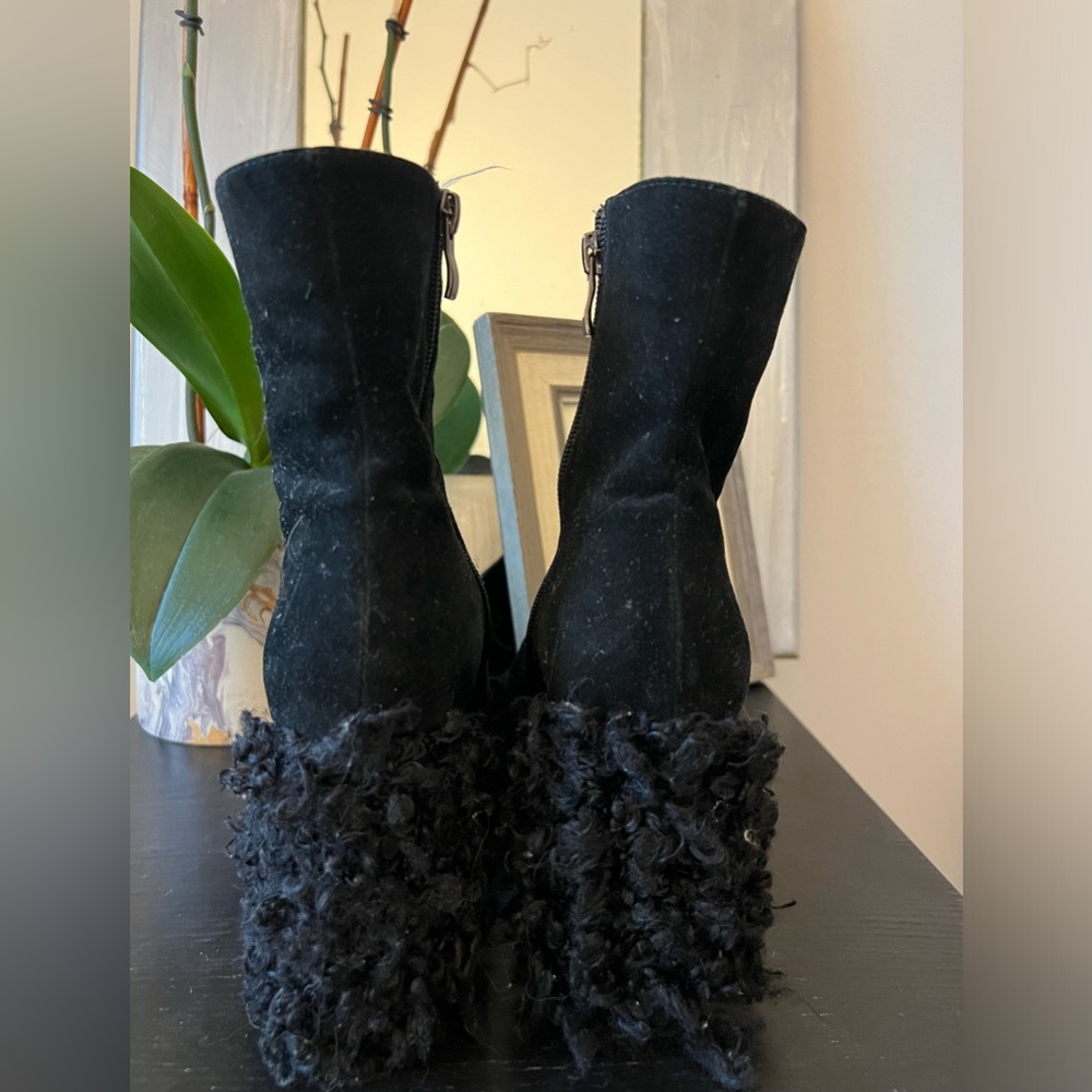 Miu Miu Studded Fuzzy Platform Booties! - image 3